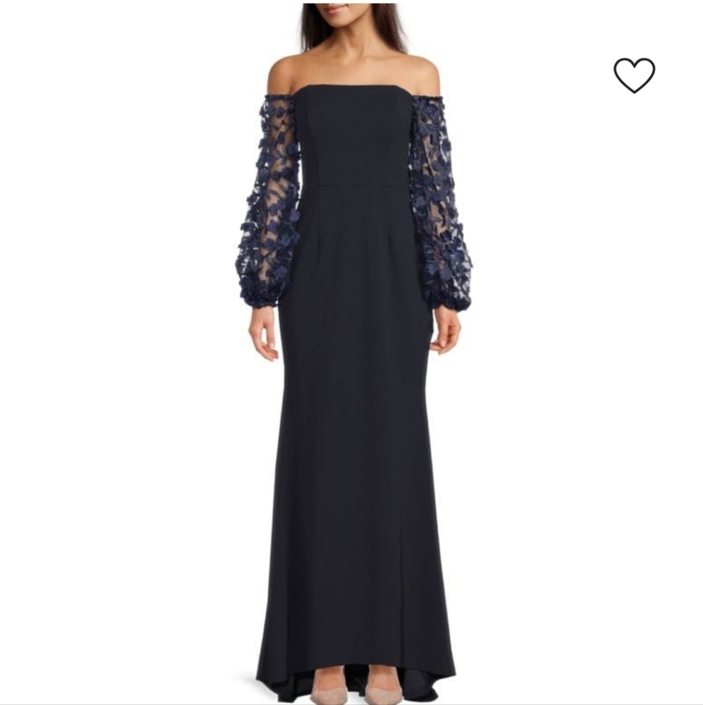 Eliza J Navy Long Sleeve Dress